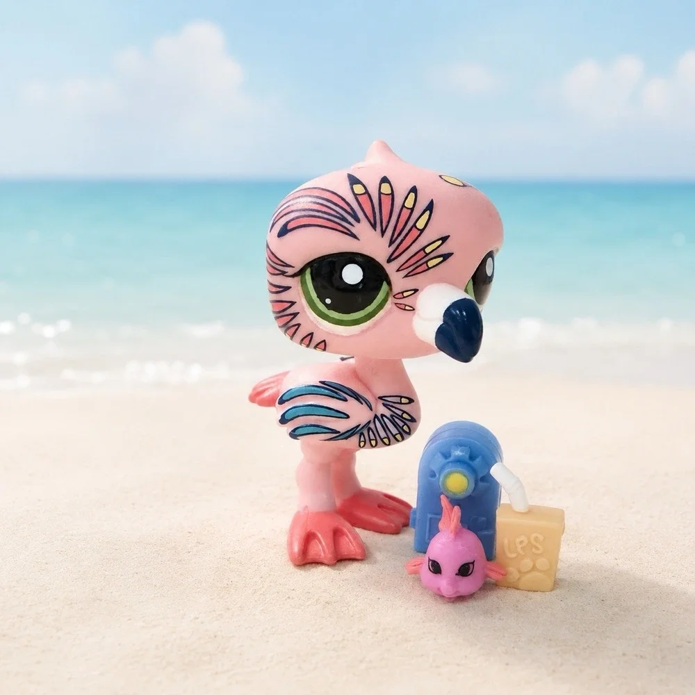 Littlest Pet Shop LPS 2010 Pink Flamingo G2 Pet Tropical Accessories Vignette